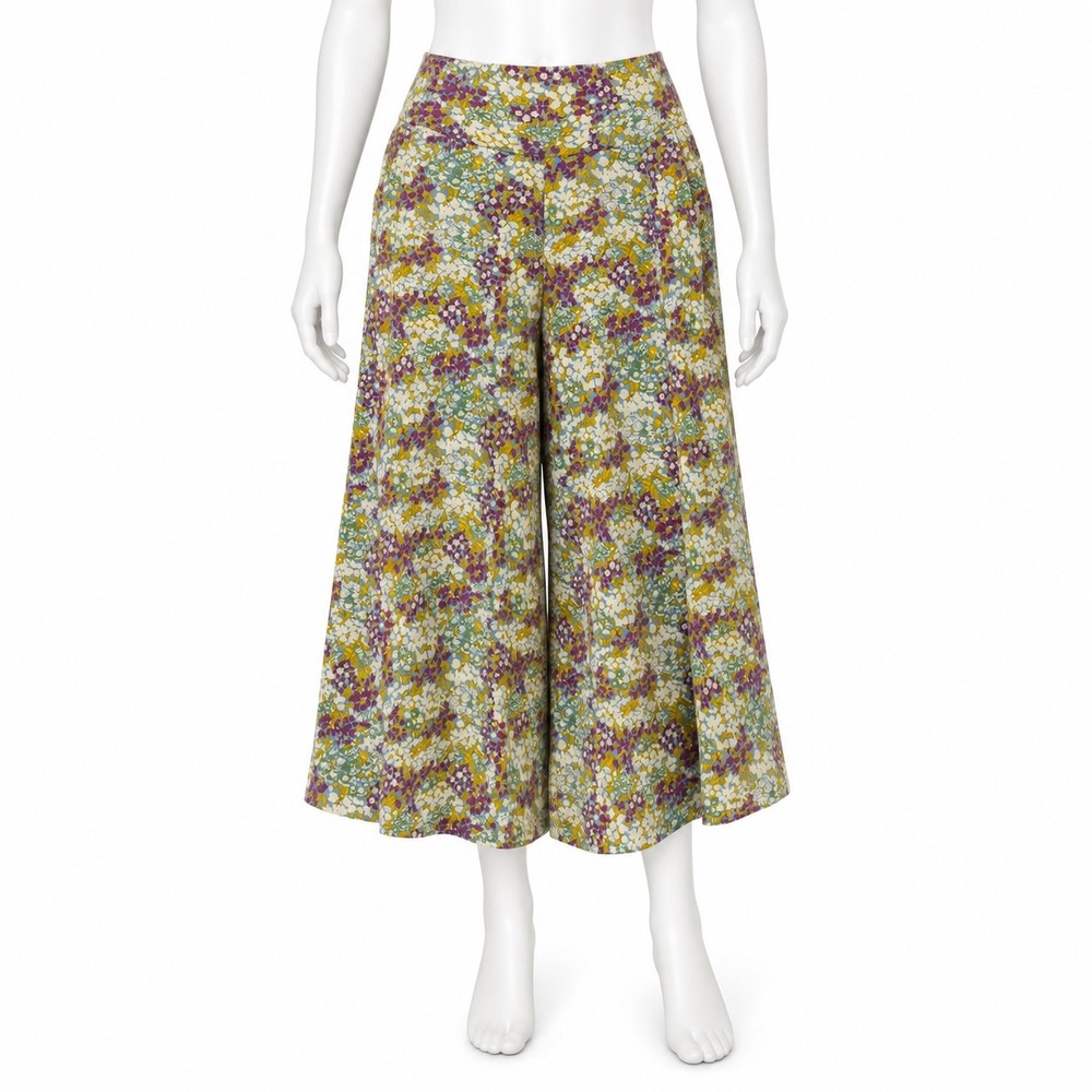 Toad Co Chaka Pull On Wide Leg Culotte Crop Pants Women's Medium Floral